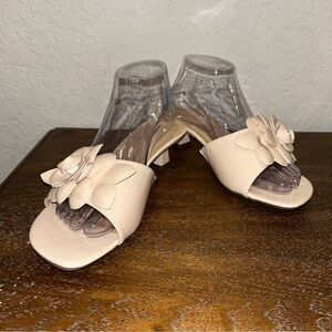 Comfort Est. 1946 Cato Flower Block Kitten Heel Slip On Slide Sandal Shoes